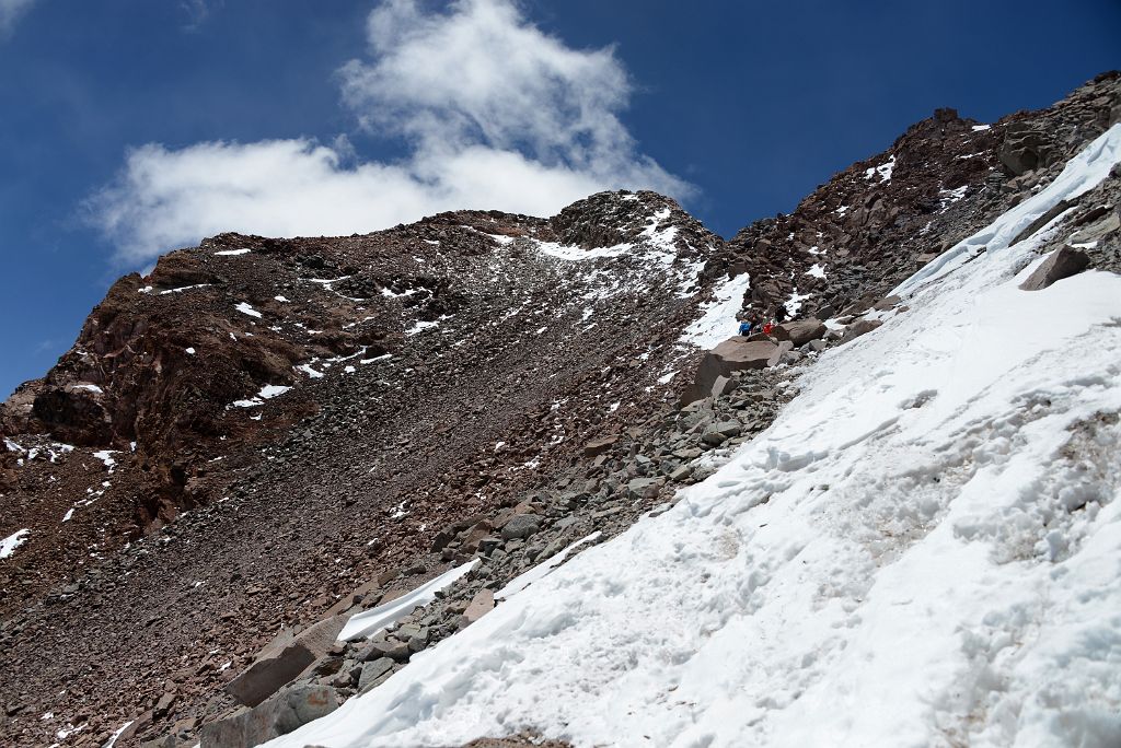 39 Traversing La Canaleta With Aconcagua Summit In The Centre